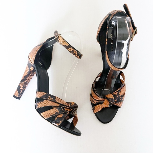 Celine 2014 Knot Sandal Python Rust Stiletto Heel Size 37 - Picture 2 of 7